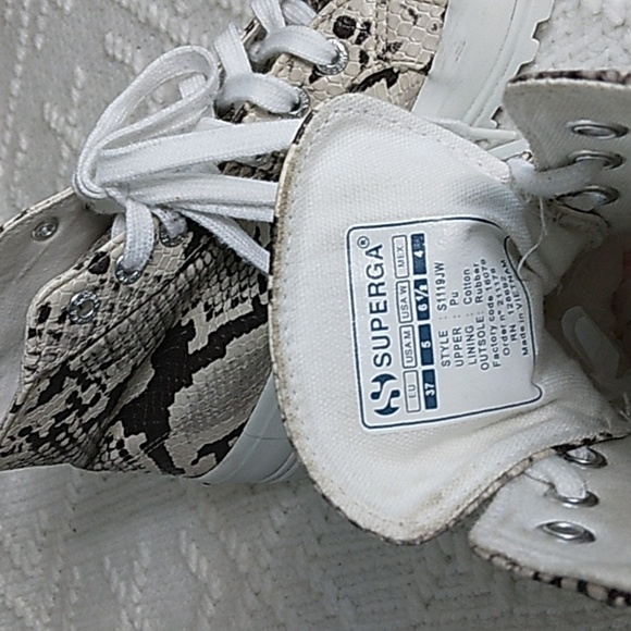 Superga High top snake print sneakers size 6.5 - Picture 8 of 11